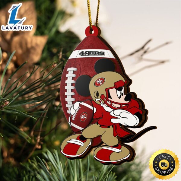 NFL San Francisco 49ers Mickey Mouse Christmas Ornament