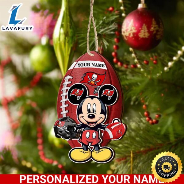 NFL Tampa Bay Buccaneers And Mickey Mouse Ornament Personalized Your Name