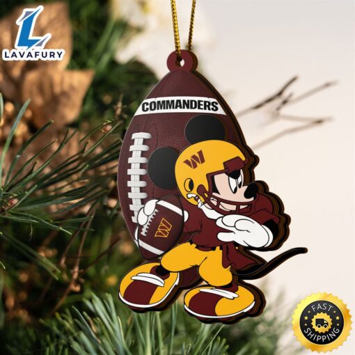 NFL Washington Commanders Mickey Mouse Christmas Ornament