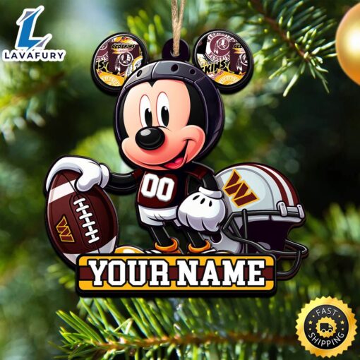 NFL Washington Commanders Mickey Mouse Ornament Personalized Your Name