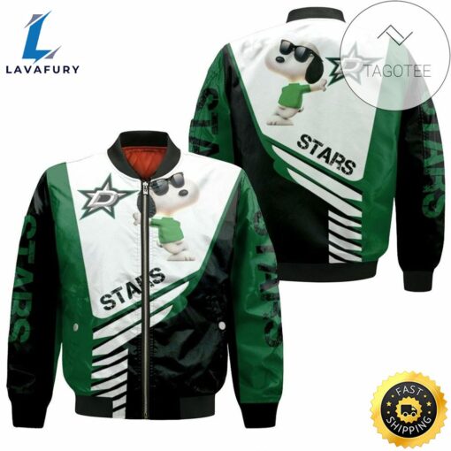 NHL Dallas Stars Snoopy For Fans Bomber Jacket