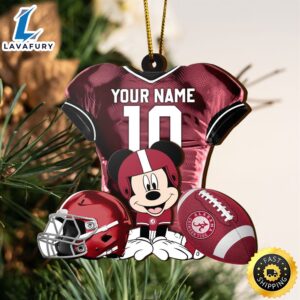 Ncaa Alabama Crimson Tide Mickey Mouse Christmas Ornament Custom Your Name And Number