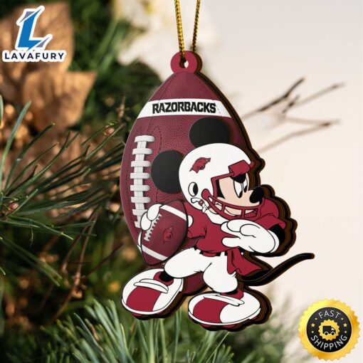 Ncaa Arkansas Razorbacks Mickey Mouse Christmas Ornament