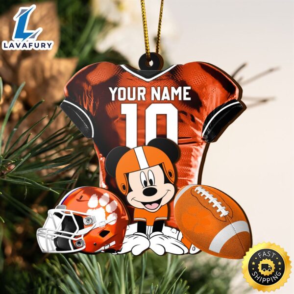 Ncaa Clemson Tigers Mickey Mouse Christmas Ornament Custom Your Name And Number