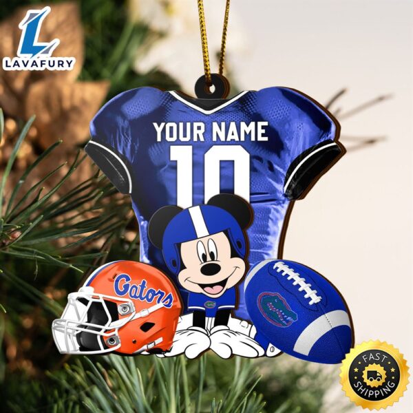Ncaa Florida Gators Mickey Mouse Christmas Ornament Custom Your Name And Number