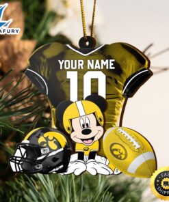 Ncaa Iowa Hawkeyes Mickey Mouse Christmas Ornament Custom Your Name And Number