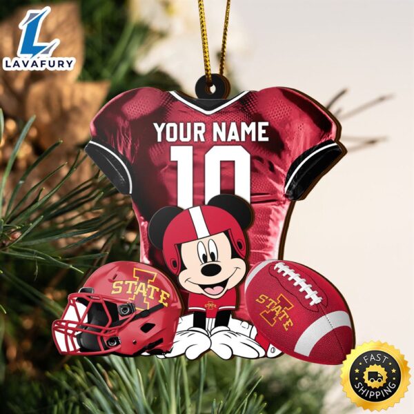 Ncaa Iowa State Cyclones Mickey Mouse Christmas Ornament Custom Your Name And Number