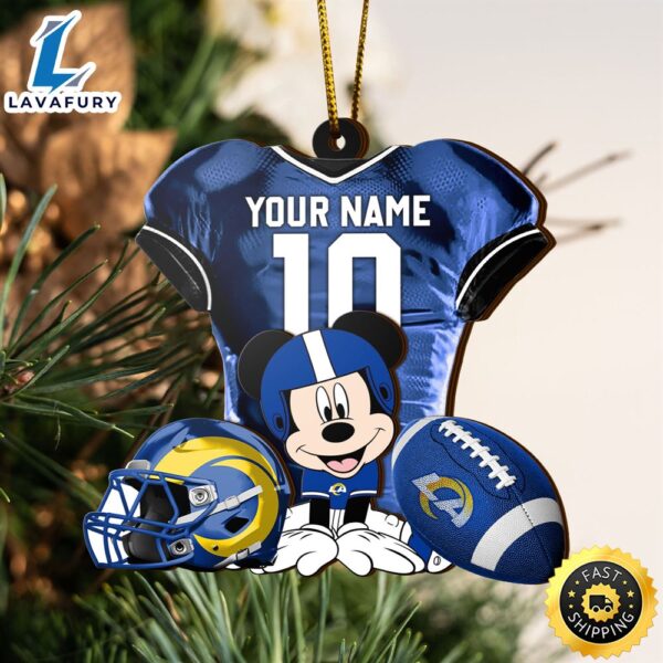 Ncaa Los Angeles Rams Mickey Mouse Christmas Ornament Custom Your Name And Number