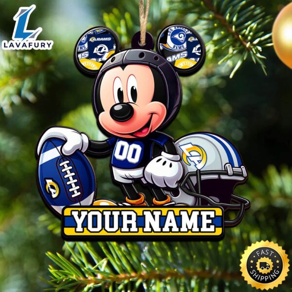 Ncaa Los Angeles Rams Mickey Mouse Ornament Personalized Your Name