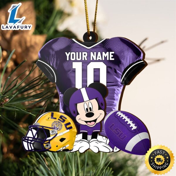 Ncaa Lsu Tigers Mickey Mouse Christmas Ornament Custom Your Name And Number
