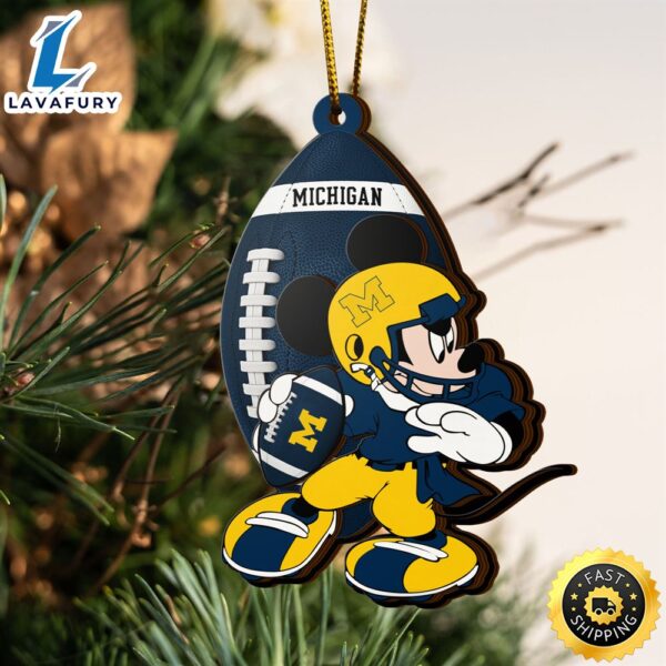 Ncaa Michigan Wolverines Mickey Mouse Christmas Ornament