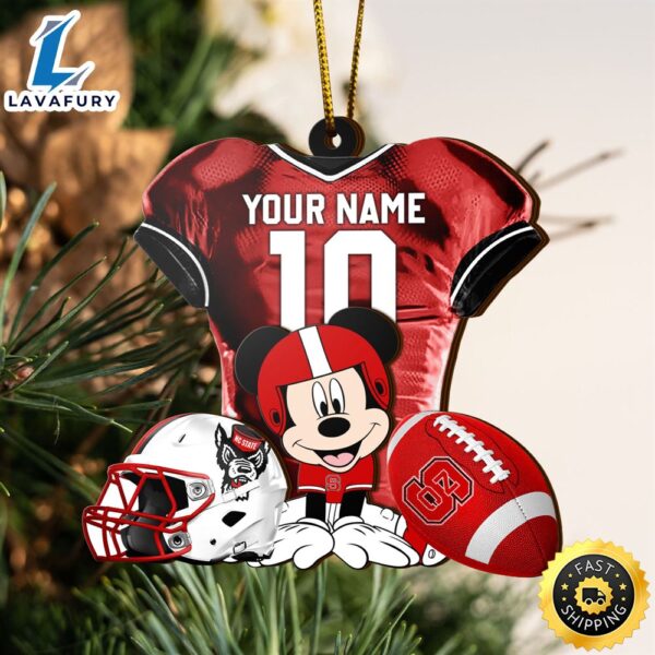 Ncaa Nc State Wolfpack Mickey Mouse Christmas Ornament Custom Your Name And Number