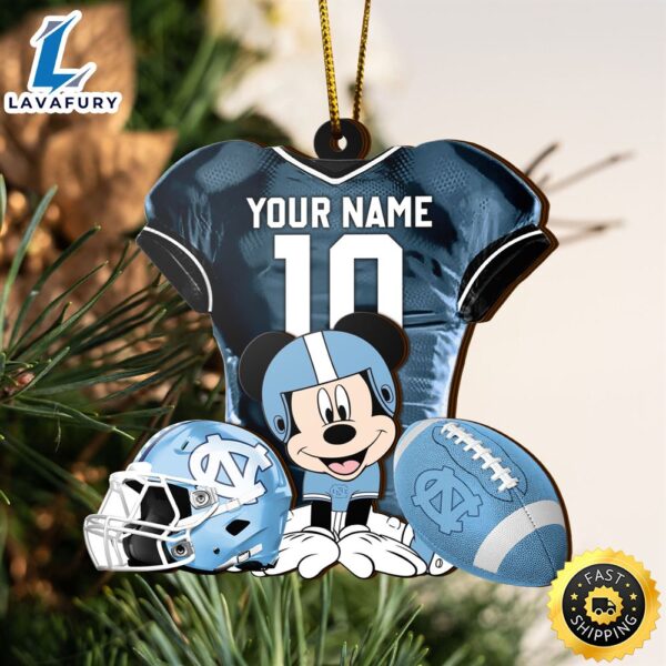 Ncaa North Carolina Tar Heels Mickey Mouse Christmas Ornament Custom Your Name And Number