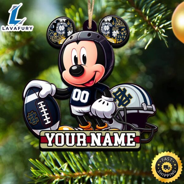 Ncaa Notre Dame Fighting Irish Mickey Mouse Ornament Personalized Your Name