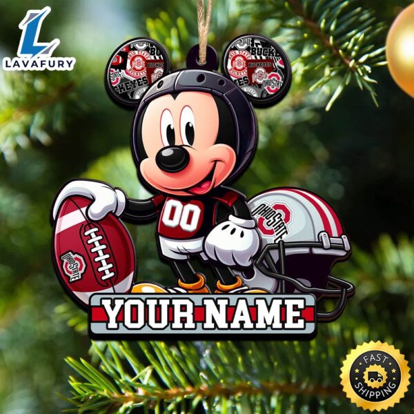 Ncaa Ohio State Buckeyes Mickey Mouse Ornament Personalized Your Name