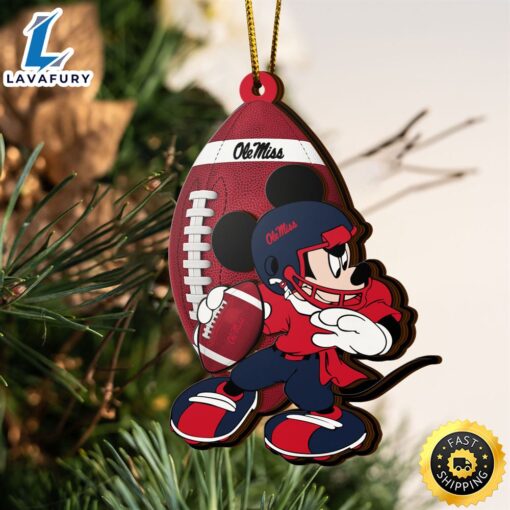 Ncaa Ole Miss Rebels Mickey Mouse Christmas Ornament