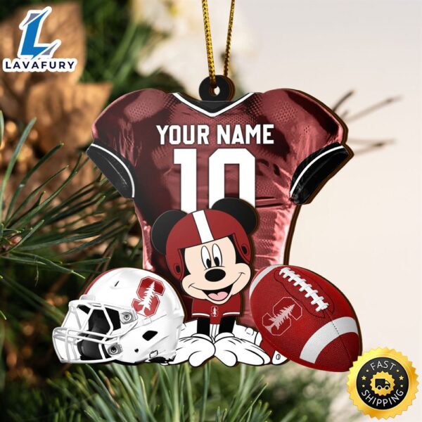 Ncaa Stanford Cardinal Mickey Mouse Christmas Ornament Custom Your Name And Number