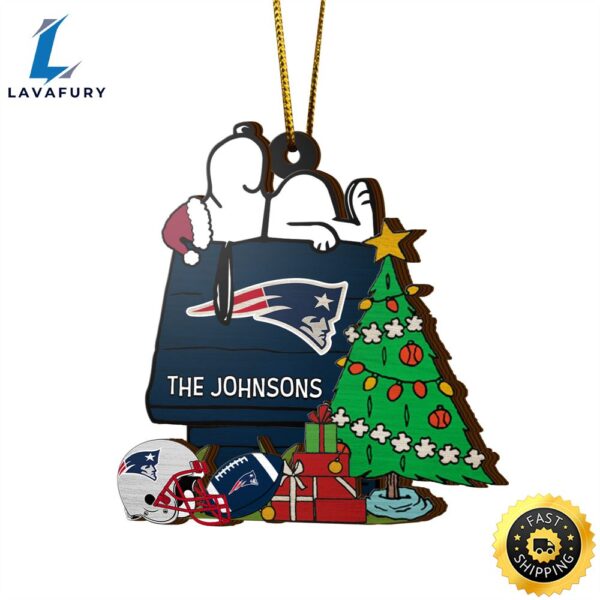 New England Patriots Snoopy NFL Sport Ornament Custom Name