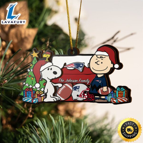 New England Patriots Snoopy NFL Sport Ornament Custom Your Family Name