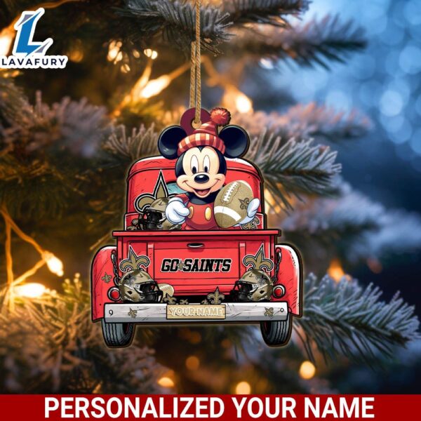 New Orleans Saints Mickey Mouse Ornament Personalized Your Name Sport Home Decor