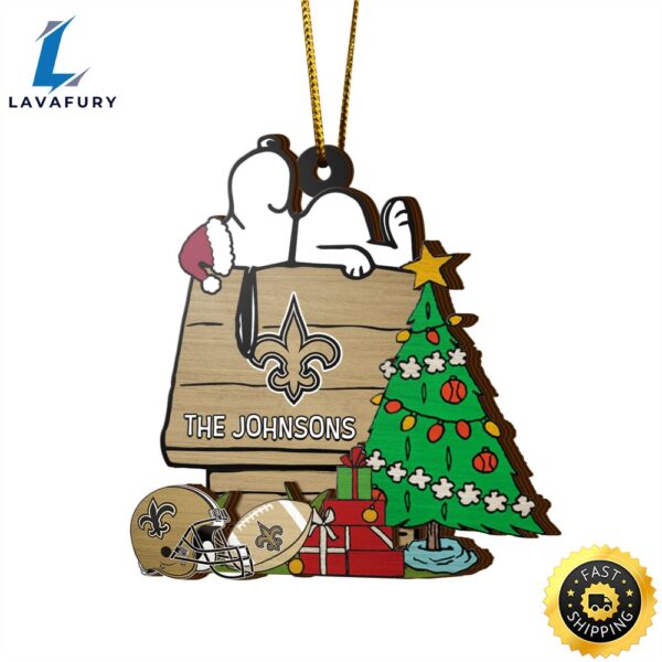 New Orleans Saints Snoopy NFL Sport Ornament Custom Name