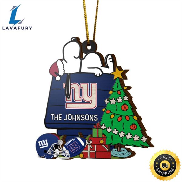 New York Giants Snoopy NFL Sport Ornament Custom Name