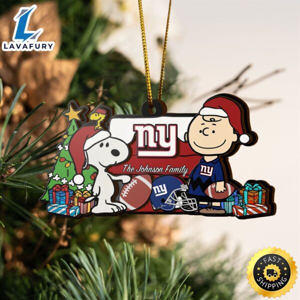 New York Giants Snoopy NFL Sport Ornament Custom Your Family Name