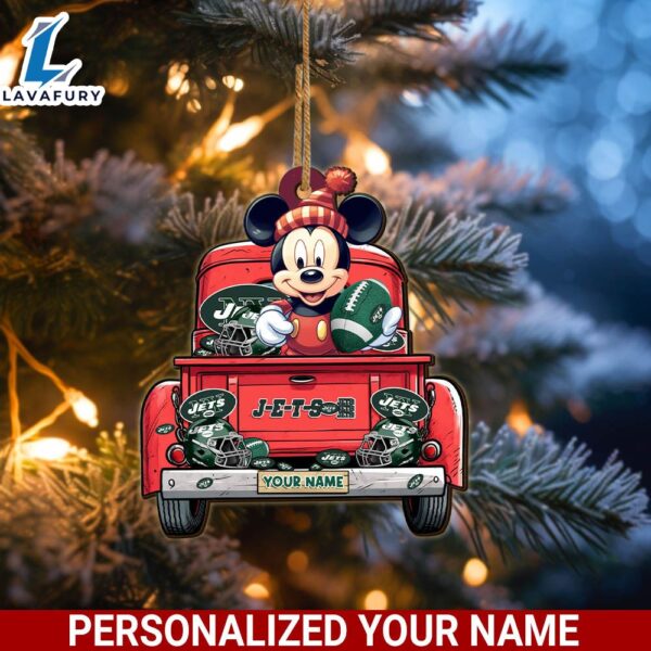 New York Jets Mickey Mouse Ornament Personalized Your Name Sport Home Decor