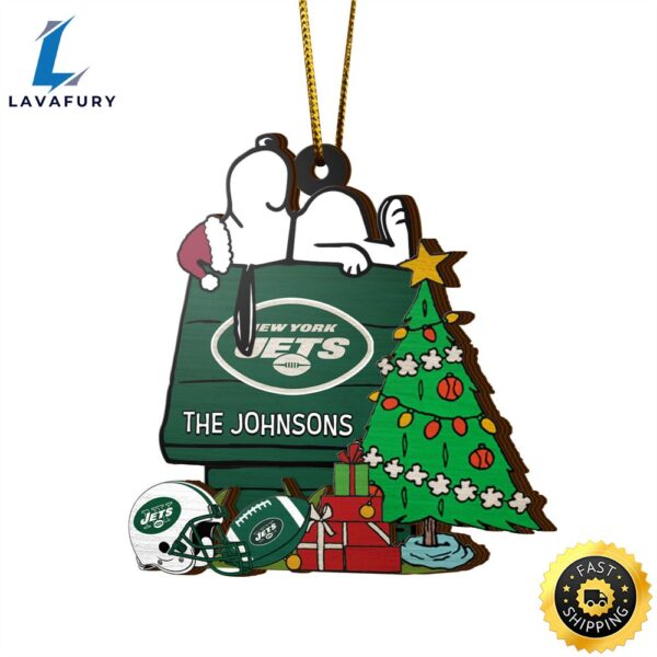 New York Jets Snoopy NFL Sport Ornament Custom Name