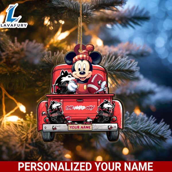 Northern Illinois Huskies Mickey Mouse Ornament Personalized Your Name Sport Home Decor