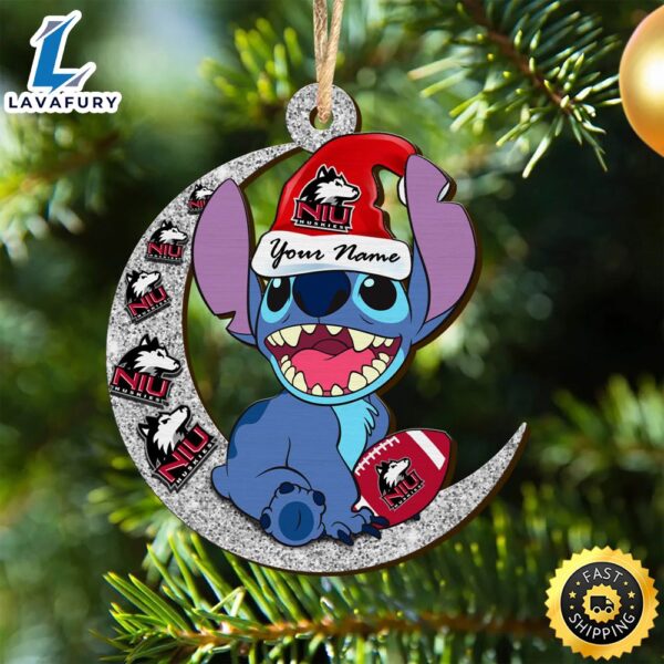 Northern Illinois Huskies Stitch Christmas Ornament NCAA And St With Moon Ornament