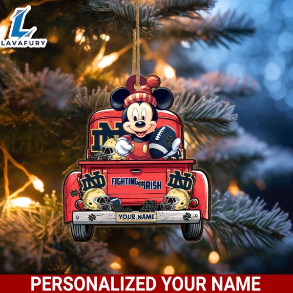 Notre Dame Fighting Irish Mickey Mouse Ornament Personalized Your Name Sport Home Decor