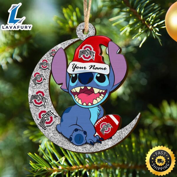 Ohio State Buckeyes Stitch Christmas Ornament NCAA And St With Moon Ornament