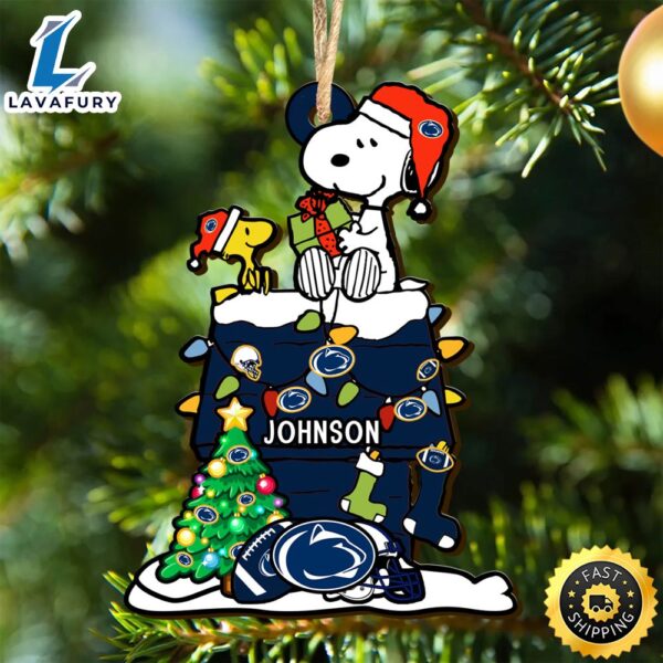 Penn State Nittany Lions Snoopy Christmas NCAA Ornament Personalized Your Name
