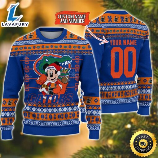 Personalized Florida Gators Mickey Ugly Christmas Sweater,