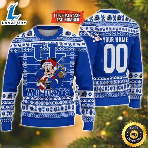 Personalized Kentucky Wildcats Mickey Ugly Christmas Sweater,