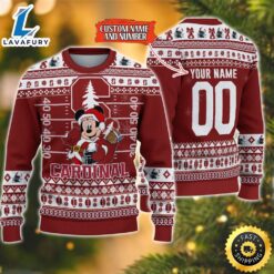 Personalized Stanford Cardinal Mickey Ugly Christmas Sweater,