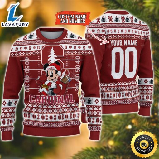 Personalized Stanford Cardinal Mickey Ugly Christmas Sweater,