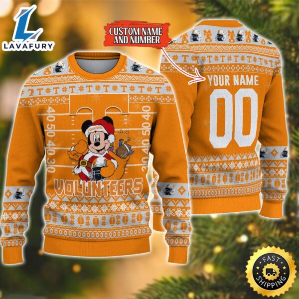Personalized Tennessee Volunteers Mickey Ugly Christmas Sweater,