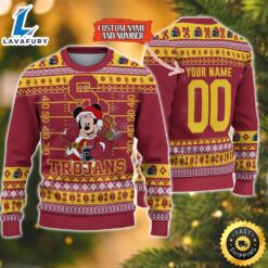 Personalized USC Trojans Mickey Ugly Christmas Sweater,