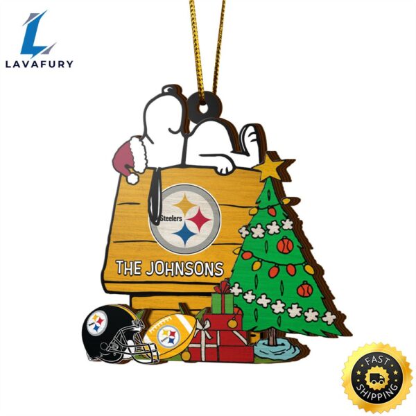 Pittsburgh Steelers Snoopy NFL Sport Ornament Custom Name