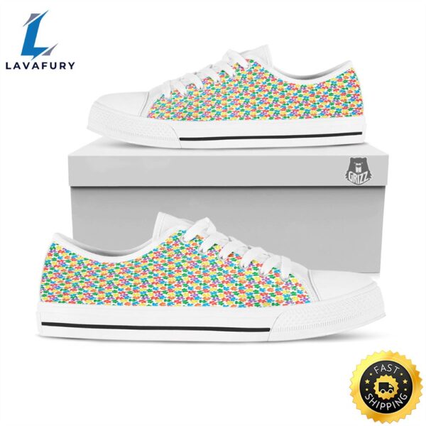 Puzzle Autism Awareness Print White Low Top Shoes