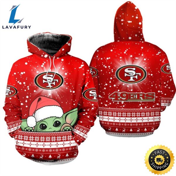 San Francisco 49ers Christmas Yoda Football NFL All Over Print Hoodie Shirt