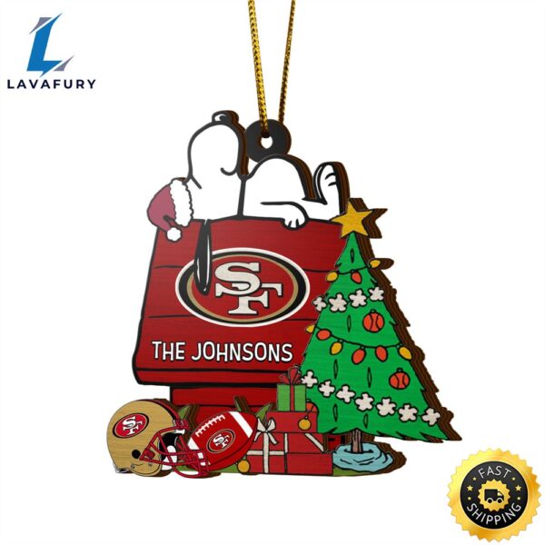 San Francisco 49ers Snoopy NFL Sport Ornament Custom Name