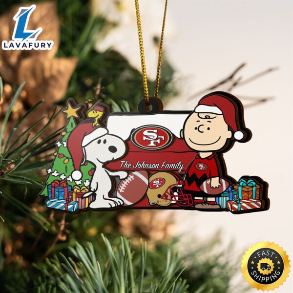 San Francisco 49ers Snoopy NFL Sport Ornament Custom Your Family Name