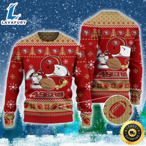 San Francisco 49ers Snoopy Ugly Christmas Sweater NFL