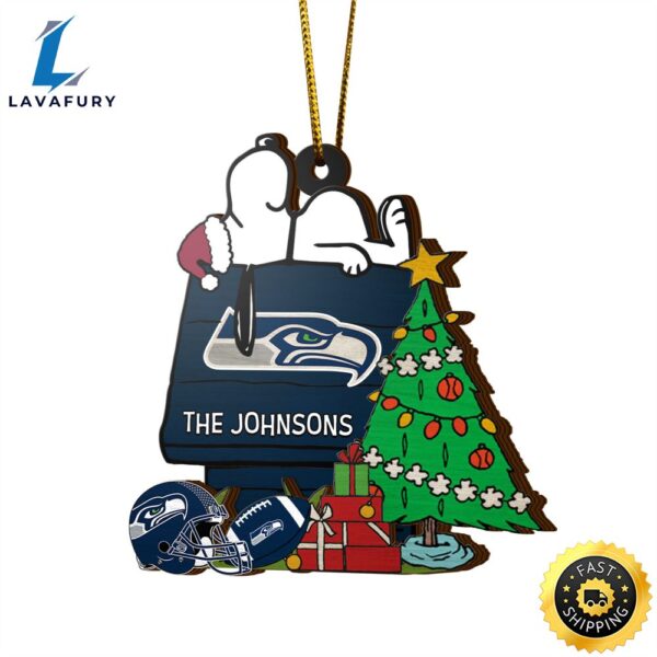Seattle Seahawks Snoopy NFL Sport Ornament Custom Name