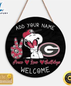Snoopy Peace Love Georgia Bulldogs…