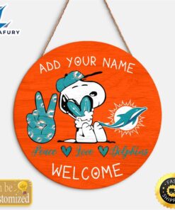 Snoopy Peace Love Miami Dolphins…