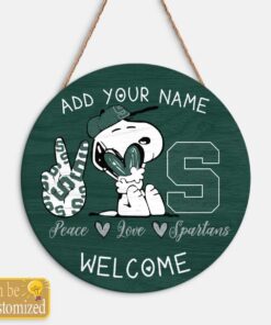 Snoopy Peace Love Michigan State…